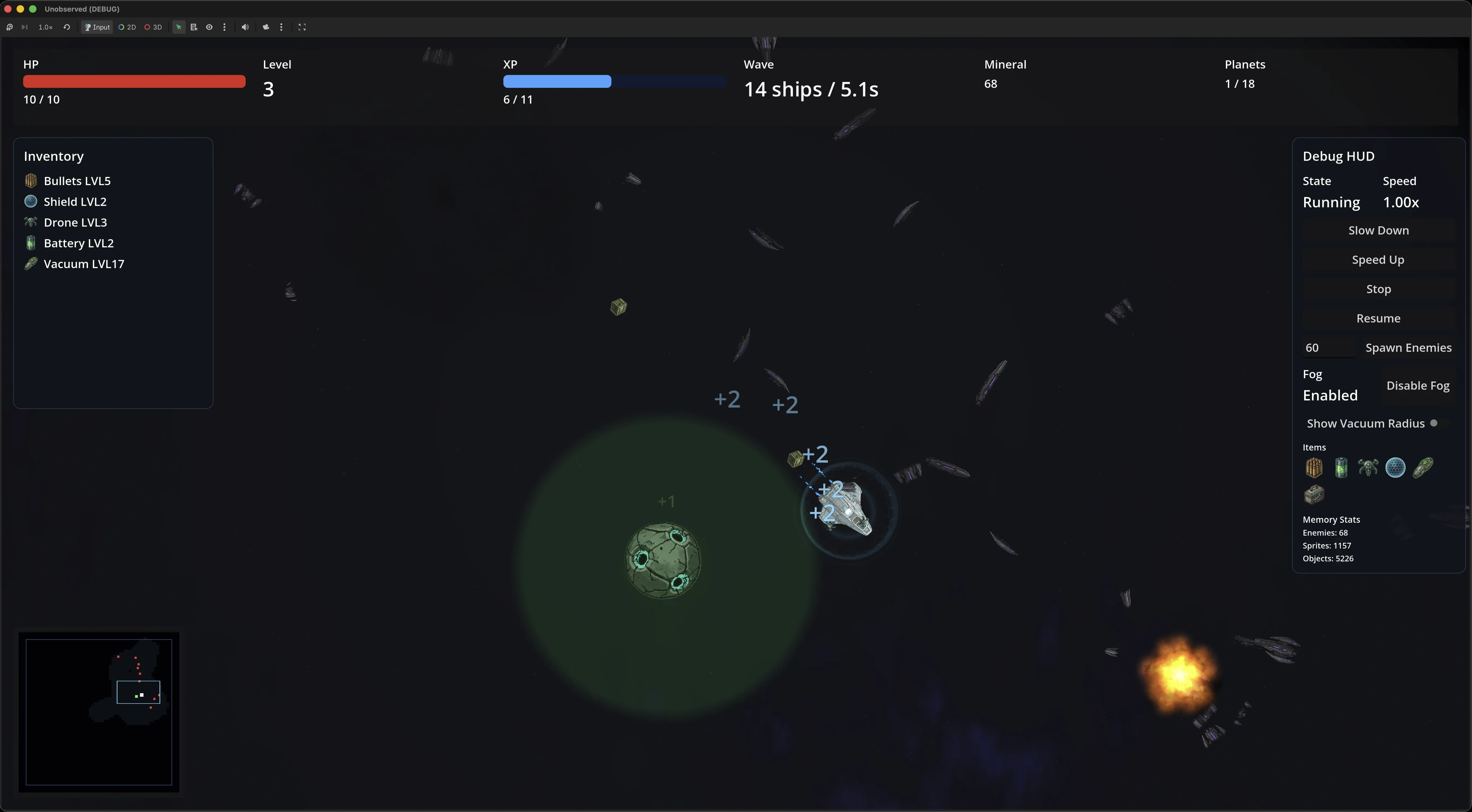 Unobserved prototype screenshot showing the early game atmosphere.